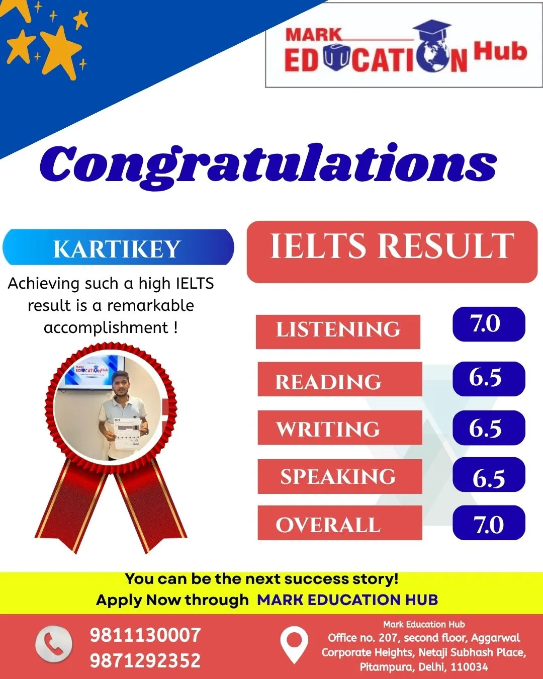 kartikey ielts result