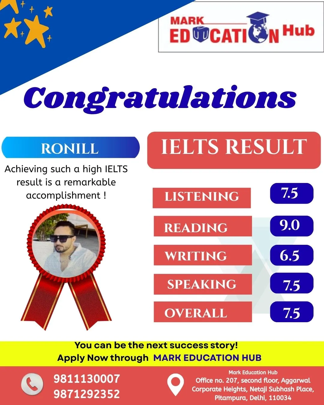 ronil ielts result